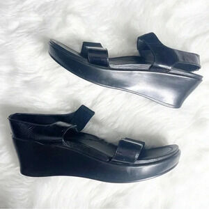 Dansko Women's Antoinette Black Patent Leather Wedge Sandals Size 41 10.5 or 11
